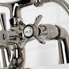 Kingston Brass KS247PN Deck Mount Clawfoot Tub Faucet with Hand Shower, Polished Nickel KS247PN